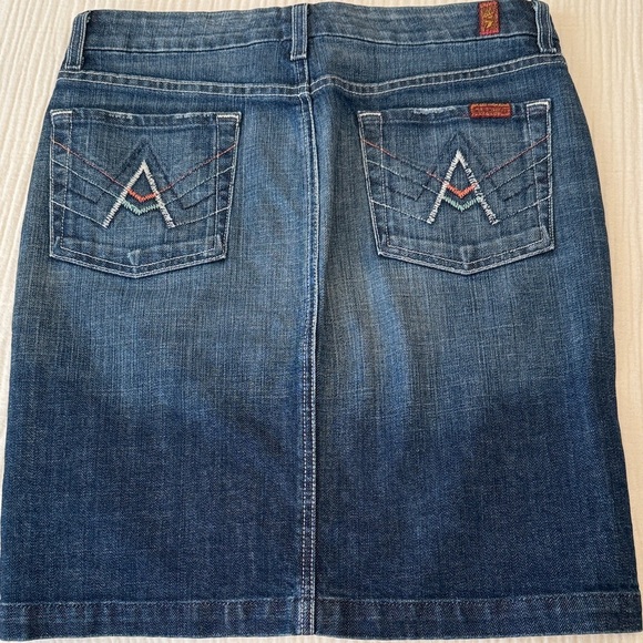 7 For All Mankind Indigo Pencil Skirt - Picture 9 of 13